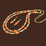 2 Stringed Flat Beads N Crystal Necklace - Image 3