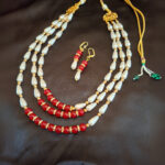Triple String Drop Shaped Pearls Necklace - Image 4