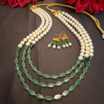 Triple Layered Pearls n Beads Necklace - Image 3
