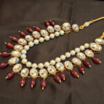 2 Layered Kundan Pearls Necklace - Image 3