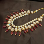 2 Layered Kundan Pearls Necklace - Image 4