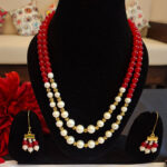 Pearls and Red Beads Necklace