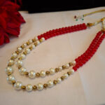 Pearls and Red Beads Necklace - Image 4