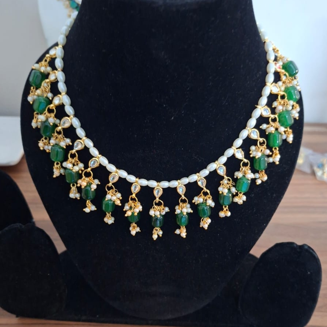 Untitled design (52) Fullneck Pearl and Kundan Necklace - Image 1